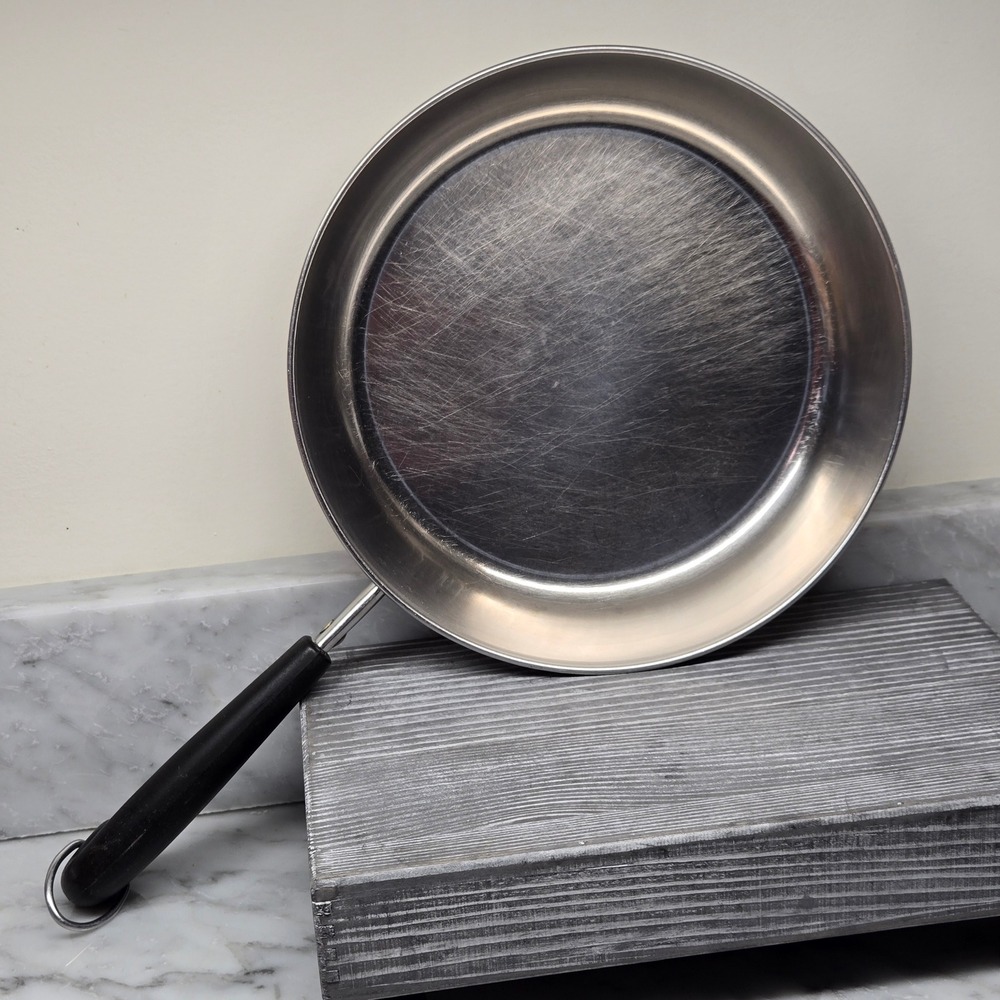 Revere Ware 9 Inch Skillet Copper Bottom Stainless Steel Frying Pan‎ Vintage 60s